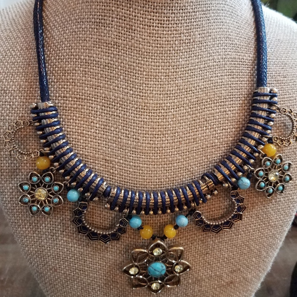Golden Lotus Statement Necklace
